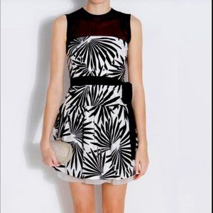 Diane Von Furstenberg DVF Fan Flower Yarra Habotai Dress